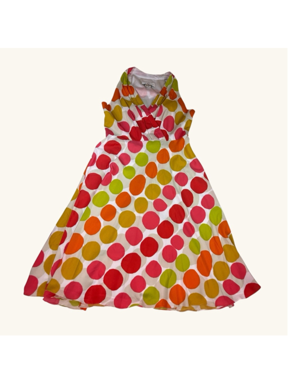 Women’s Kelly & Diane Polka Dot Sleeveless Dress Size 12 Colorful Midi
